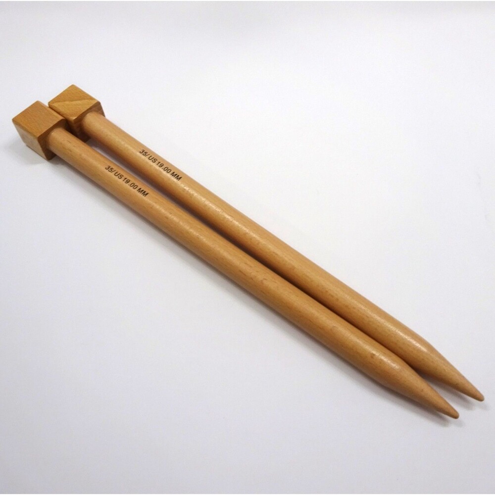 Jumbo Wooden Knitting Needles - Size 35 US 19mm